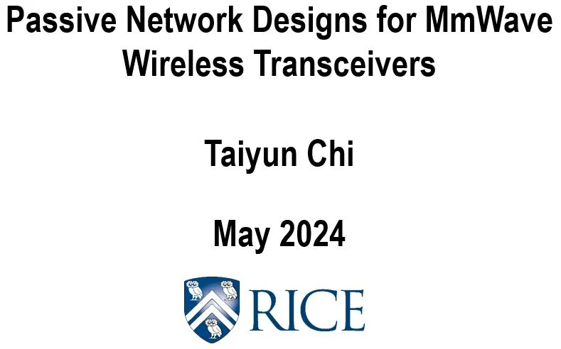 May 2024 lab news: Dr. Chi gave an invited talk at pSemi/Murata, presenting RISE Lab’s recent research on passive 